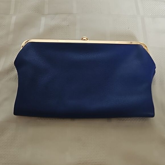 Ampere Creations Vegan Leather Clutch Purse Royal Blue & Gold - Picture 13 of 16